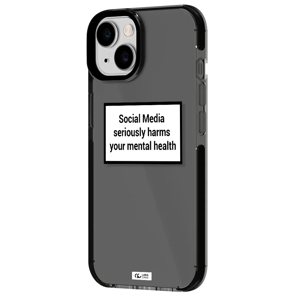 Social Media Harms Apple iPhone 14 impact Smoke Black Case