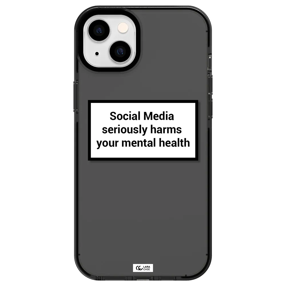 Social Media Harms Apple iPhone 14 plus impact Smoke Black Case