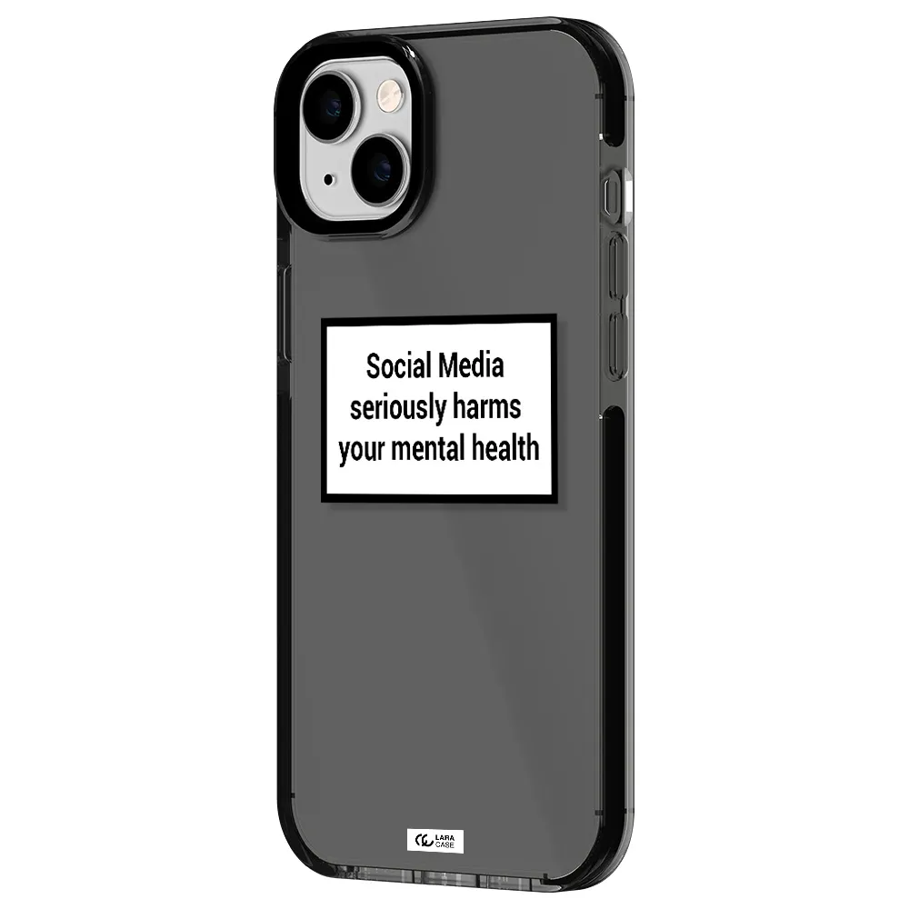 Social Media Harms Apple iPhone 14 plus impact Smoke Black Case