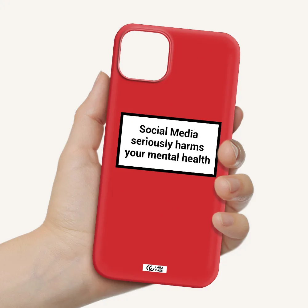 Social Media Harms Apple iPhone 14 plus Silicone Imperial Red Case