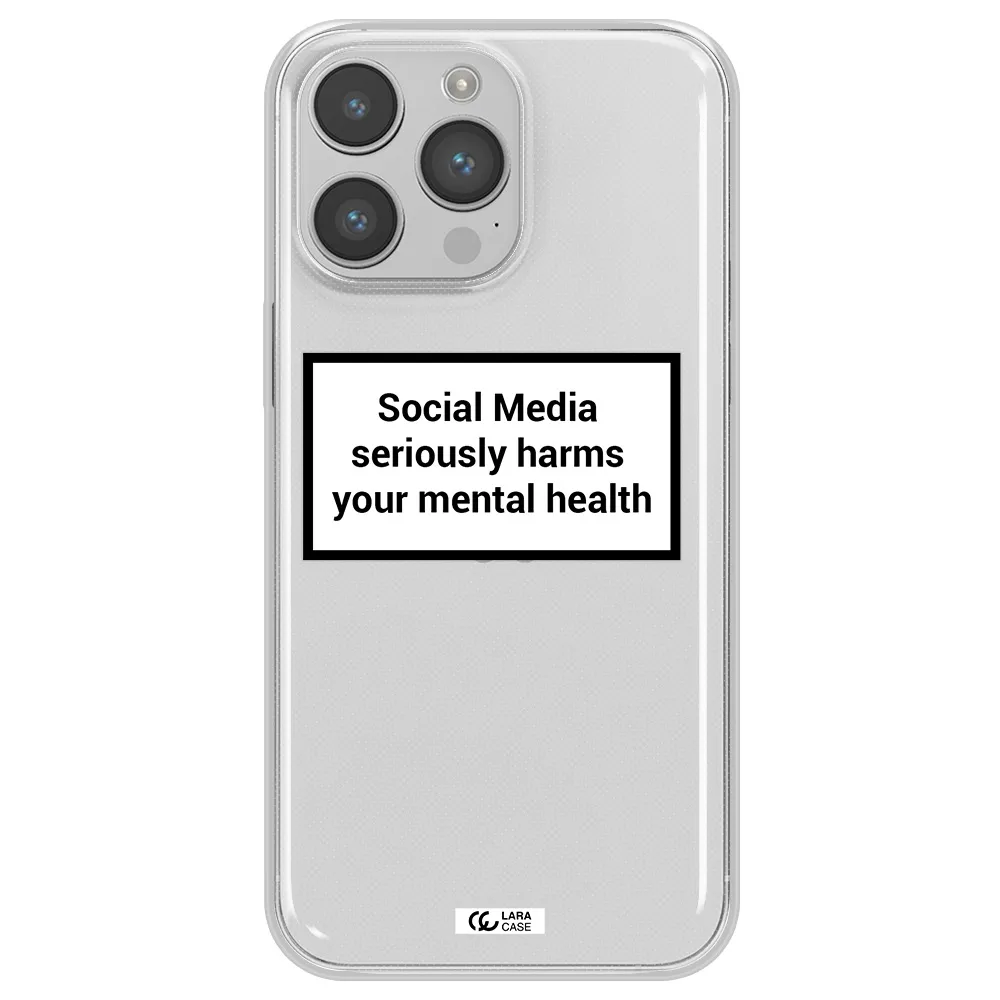 Social Media Harms Apple iPhone 14 pro Clear TPU Case