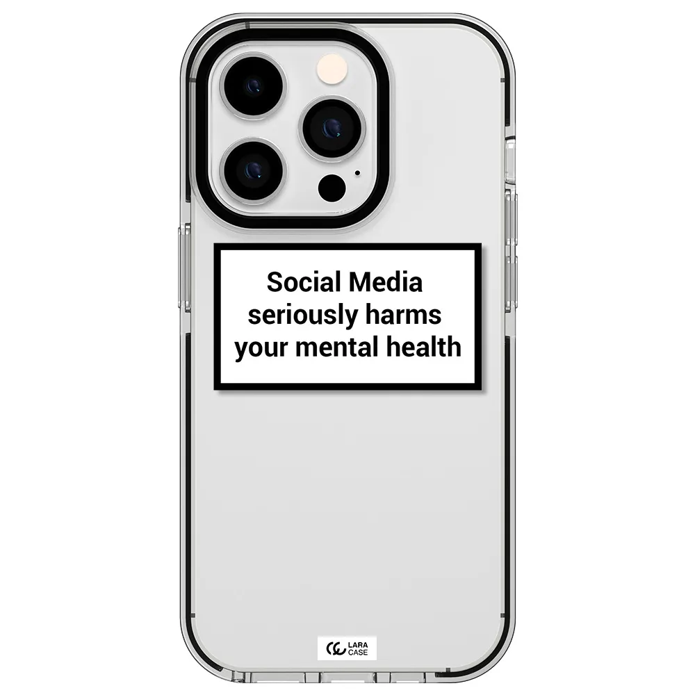 Social Media Harms Apple iPhone 14 pro impact black border Case