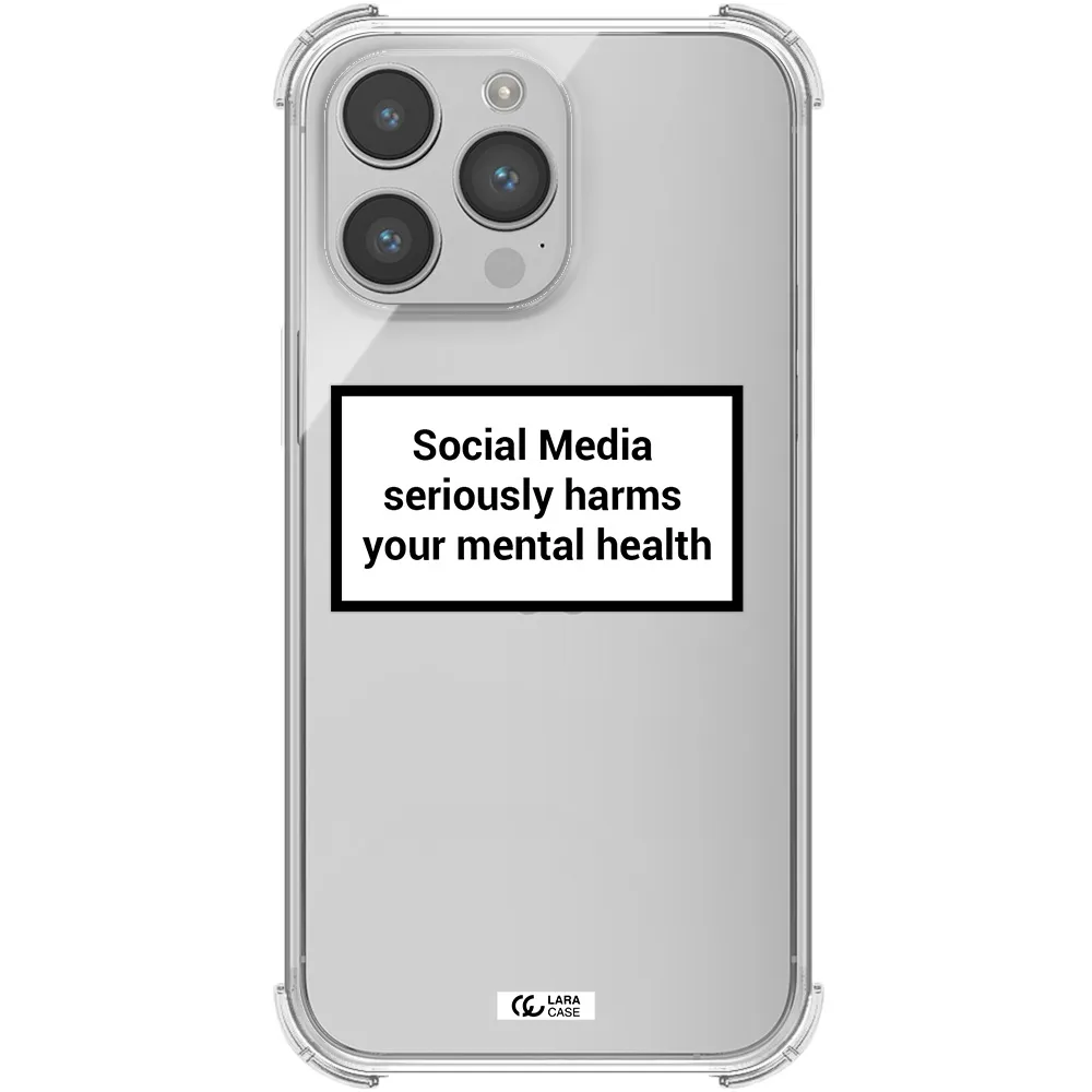 Social Media Harms Apple iPhone 14 pro max Clear PC Case