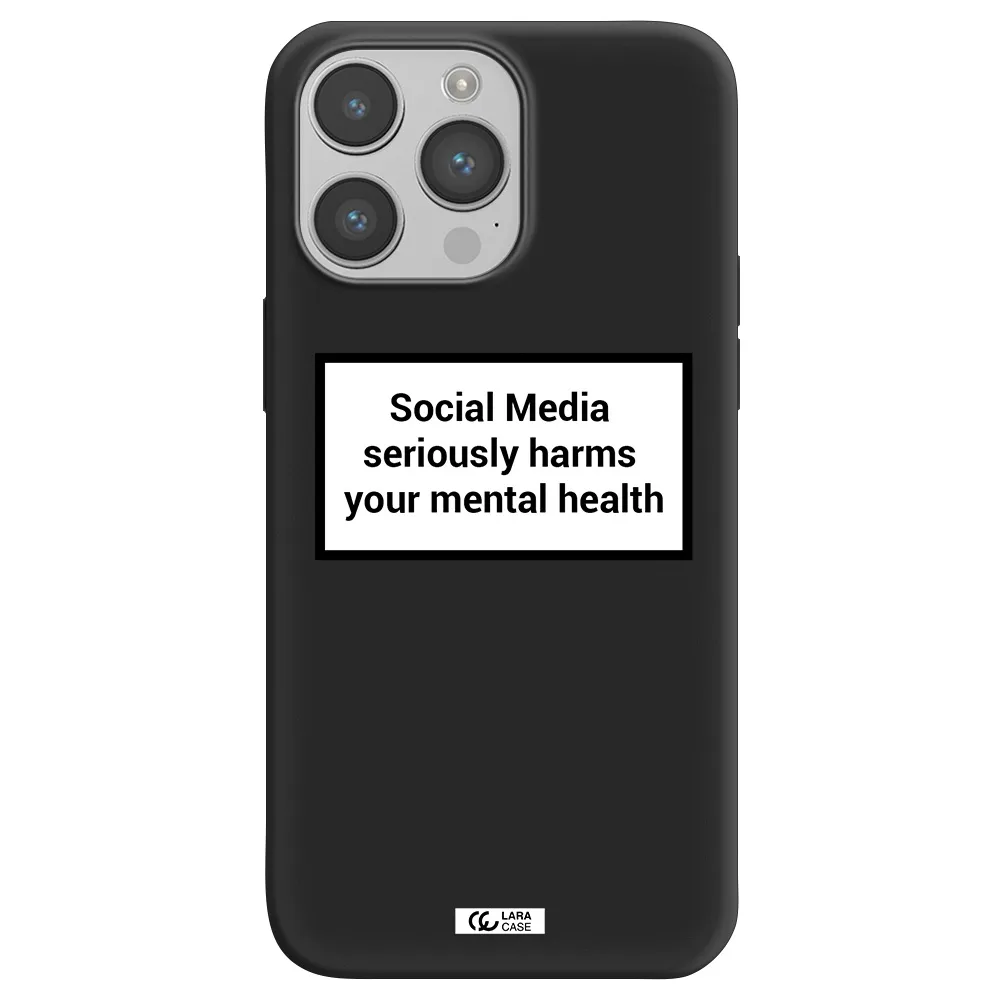Social Media Harms Apple iPhone 14 pro max Silicone black Case