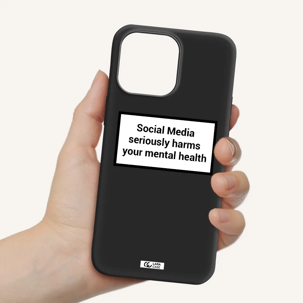 Social Media Harms Apple iPhone 14 pro max Silicone black Case