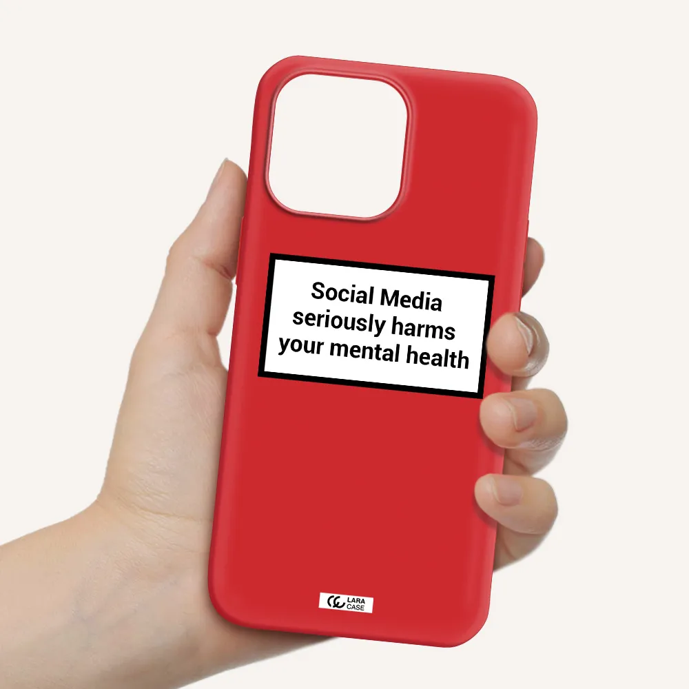 Social Media Harms Apple iPhone 14 pro max Silicone Imperial Red Case
