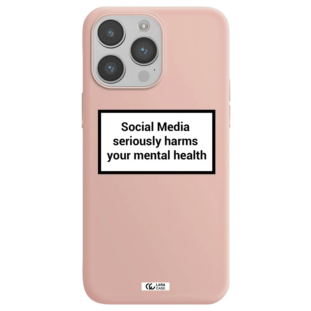 Social Media Harms Apple iPhone 14 pro max Silicone pastel pink Case