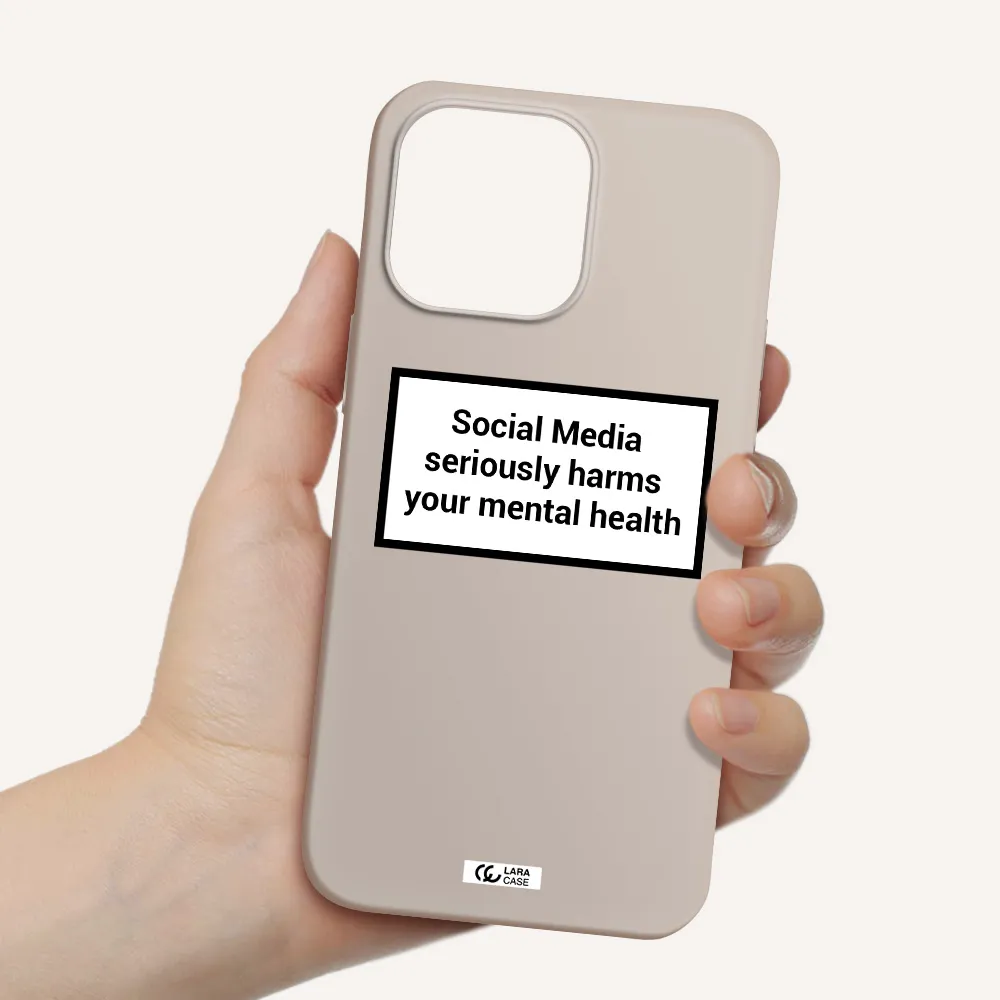 Social Media Harms Apple iPhone 14 pro max Silicone Stone Case