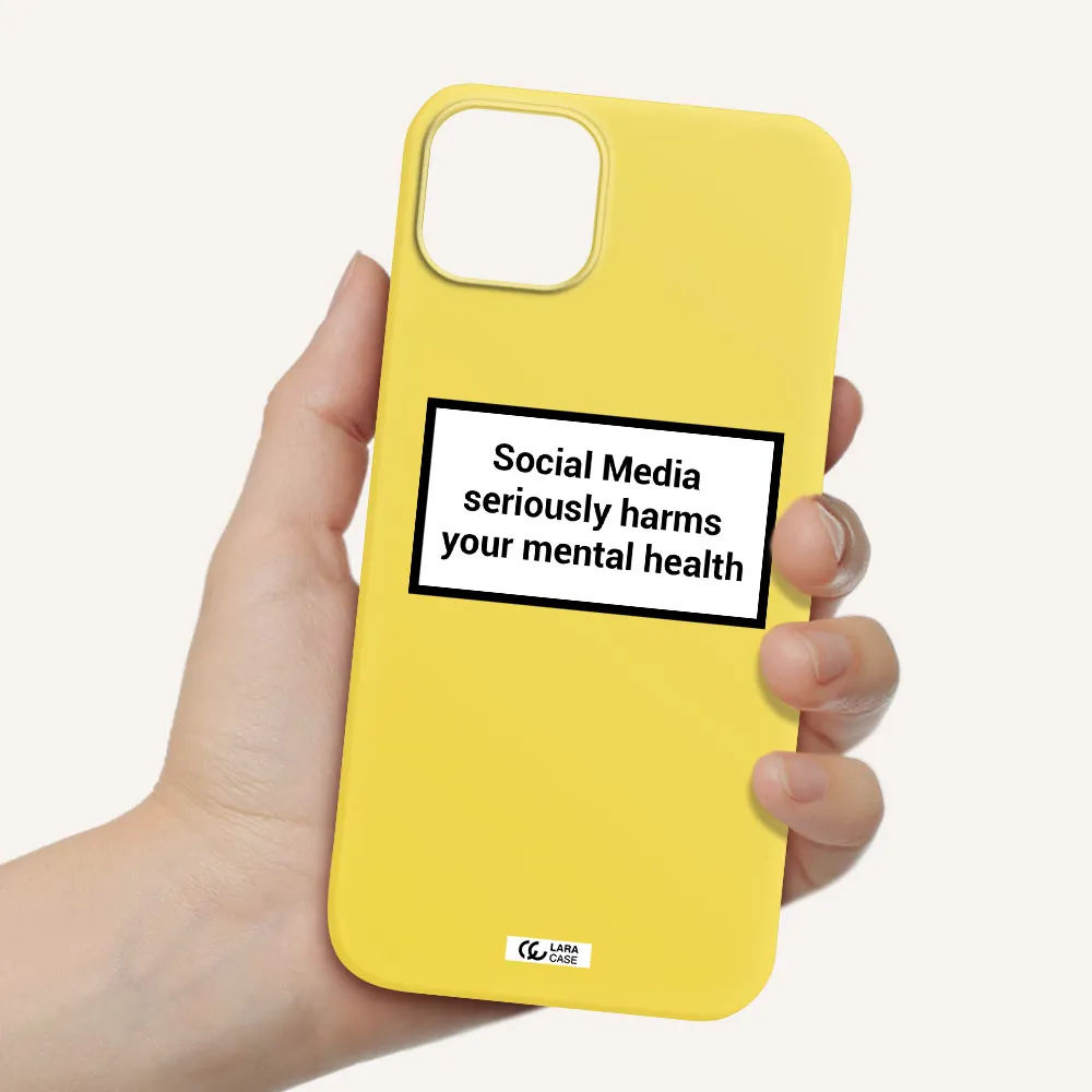 Social Media Harms Apple iPhone 14 Silicone canary yellow Case