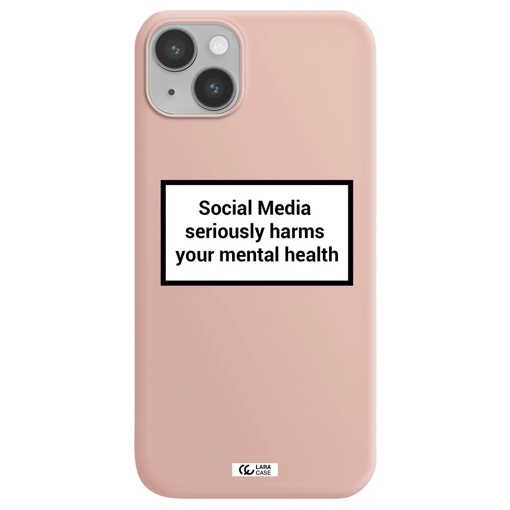 Social Media Harms Apple iPhone 14 Silicone pastel pink Case