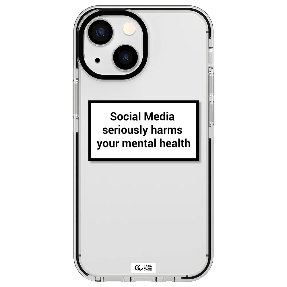 Social Media Harms Apple iPhone 15 impact black border Case