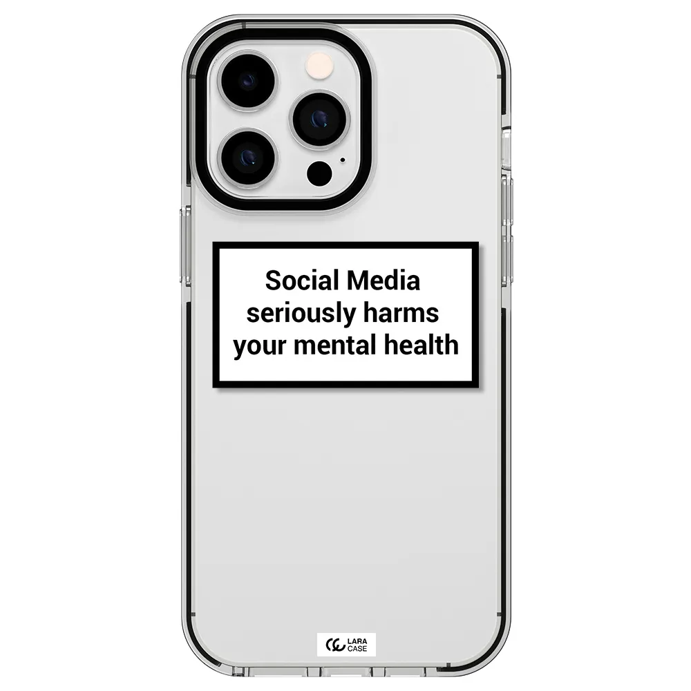 Social Media Harms Apple iPhone 15 Pro impact black border Case