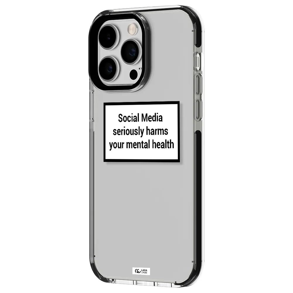 Social Media Harms Apple iPhone 15 Pro impact black border Case