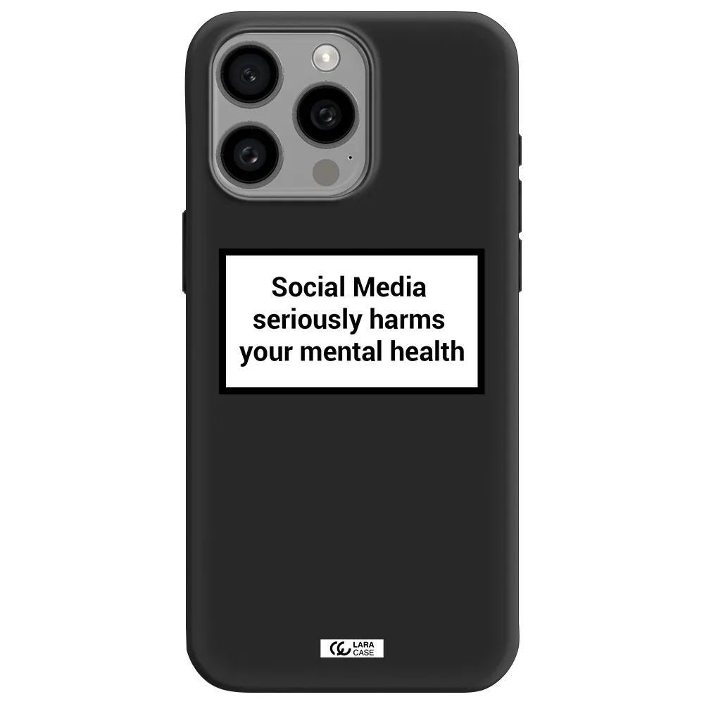 Social Media Harms Apple Iphone 15 Pro max Silicone black Case