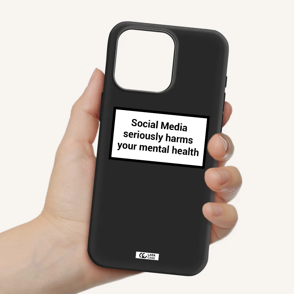 Social Media Harms Apple Iphone 15 Pro max Silicone black Case