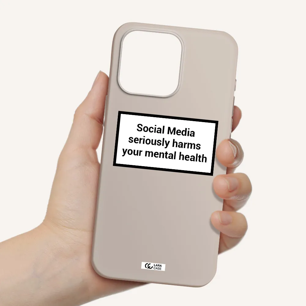 Social Media Harms Apple Iphone 15 Pro max Silicone Stone Case