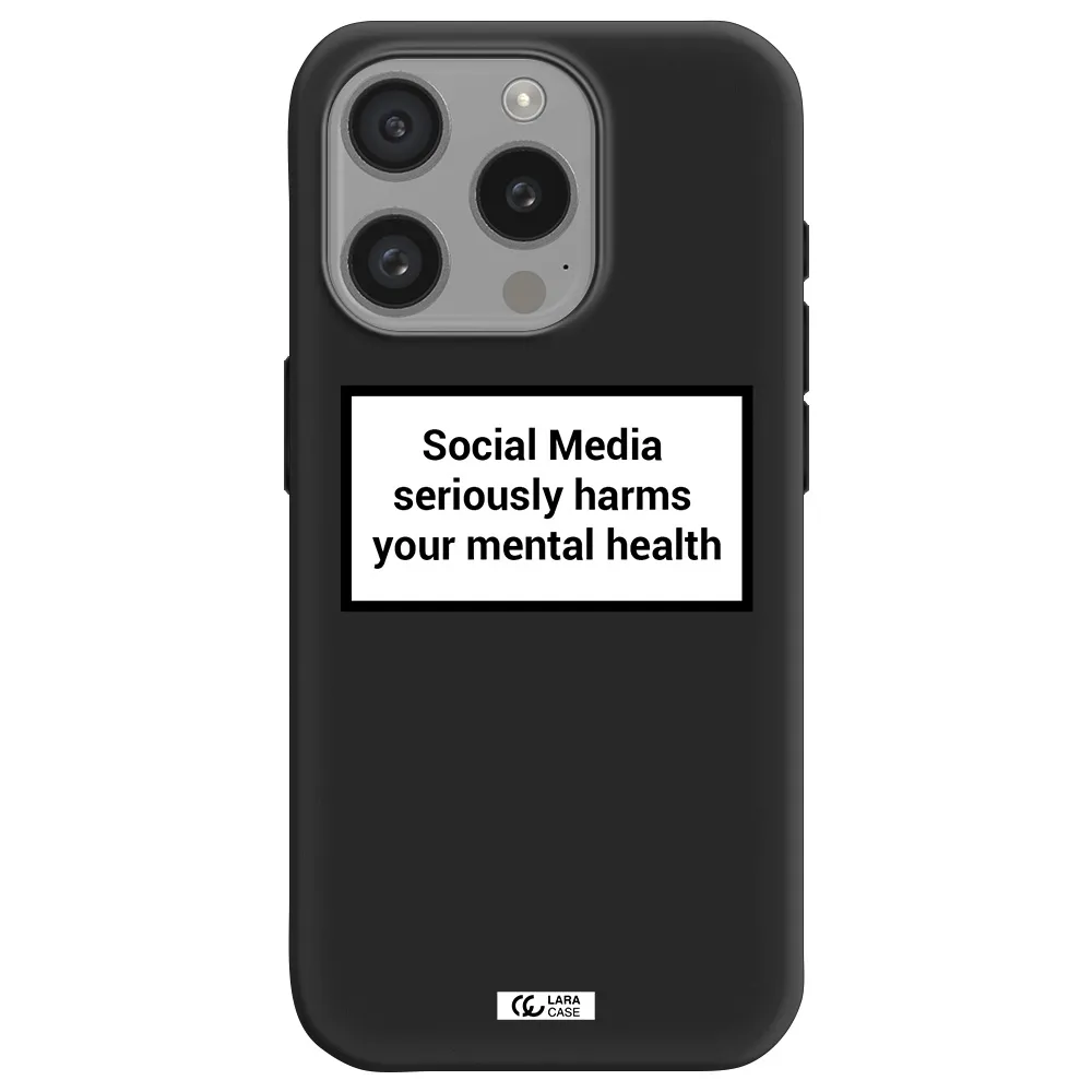 Social Media Harms Apple Iphone 15 Pro Silicone Black Case