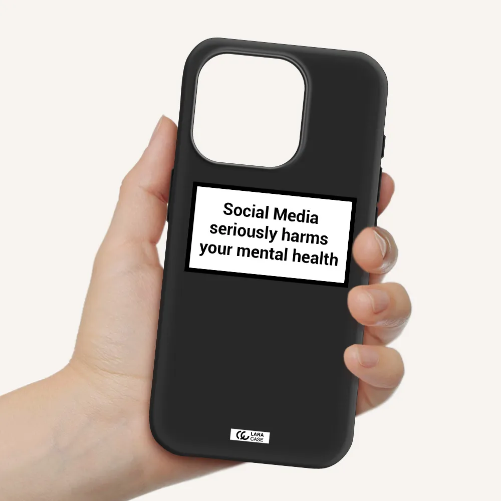 Social Media Harms Apple Iphone 15 Pro Silicone Black Case