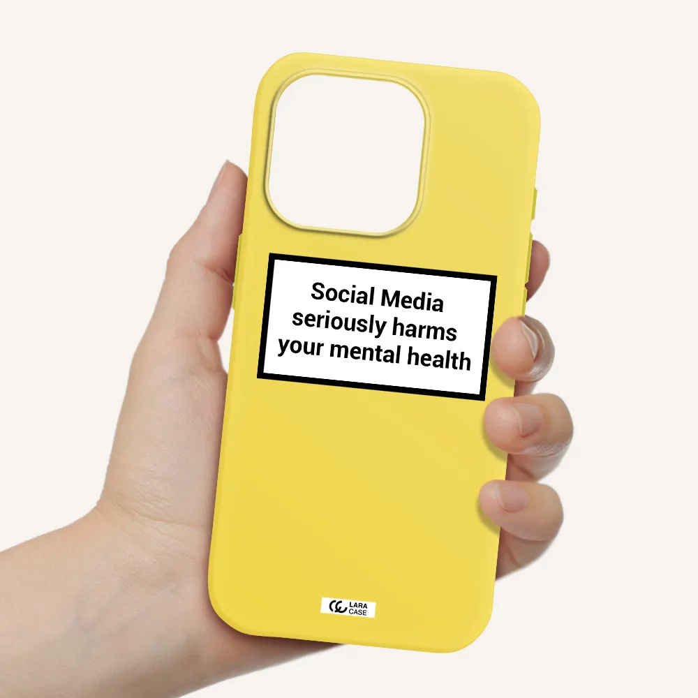 Social Media Harms Apple Iphone 15 Pro Silicone Canary Yellow Case
