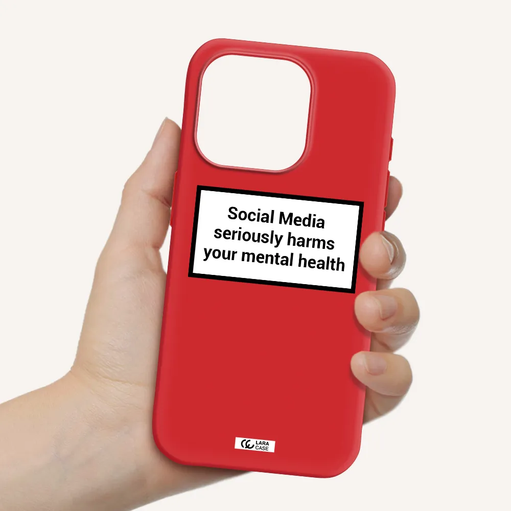 Social Media Harms Apple Iphone 15 Pro Silicone Imperial Red Case