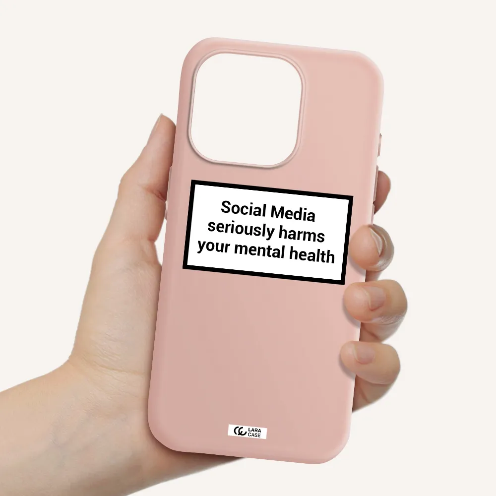 Social Media Harms Apple Iphone 15 Pro Silicone Pastel Pink Case