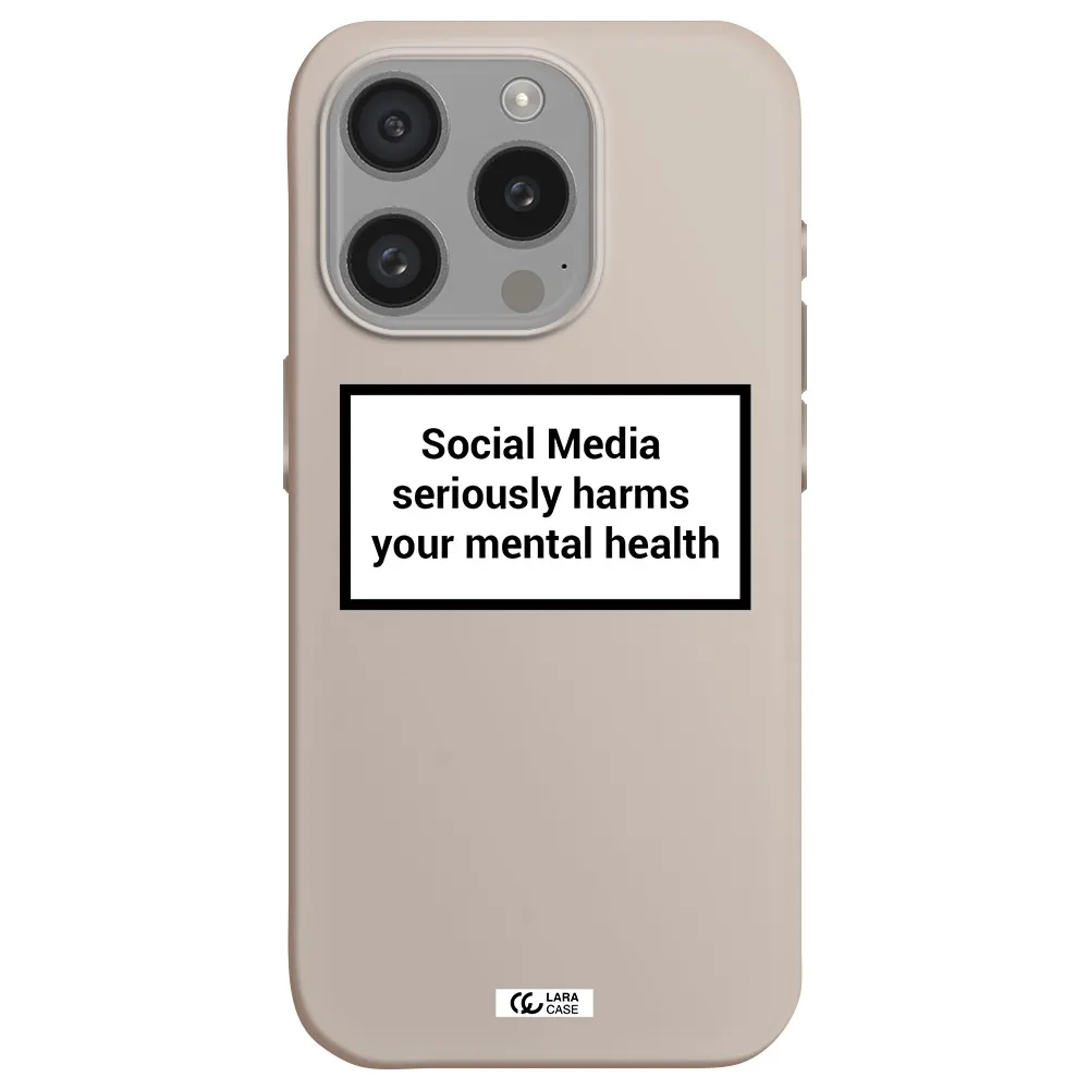 Social Media Harms Apple Iphone 15 Pro Silicone Stone Case
