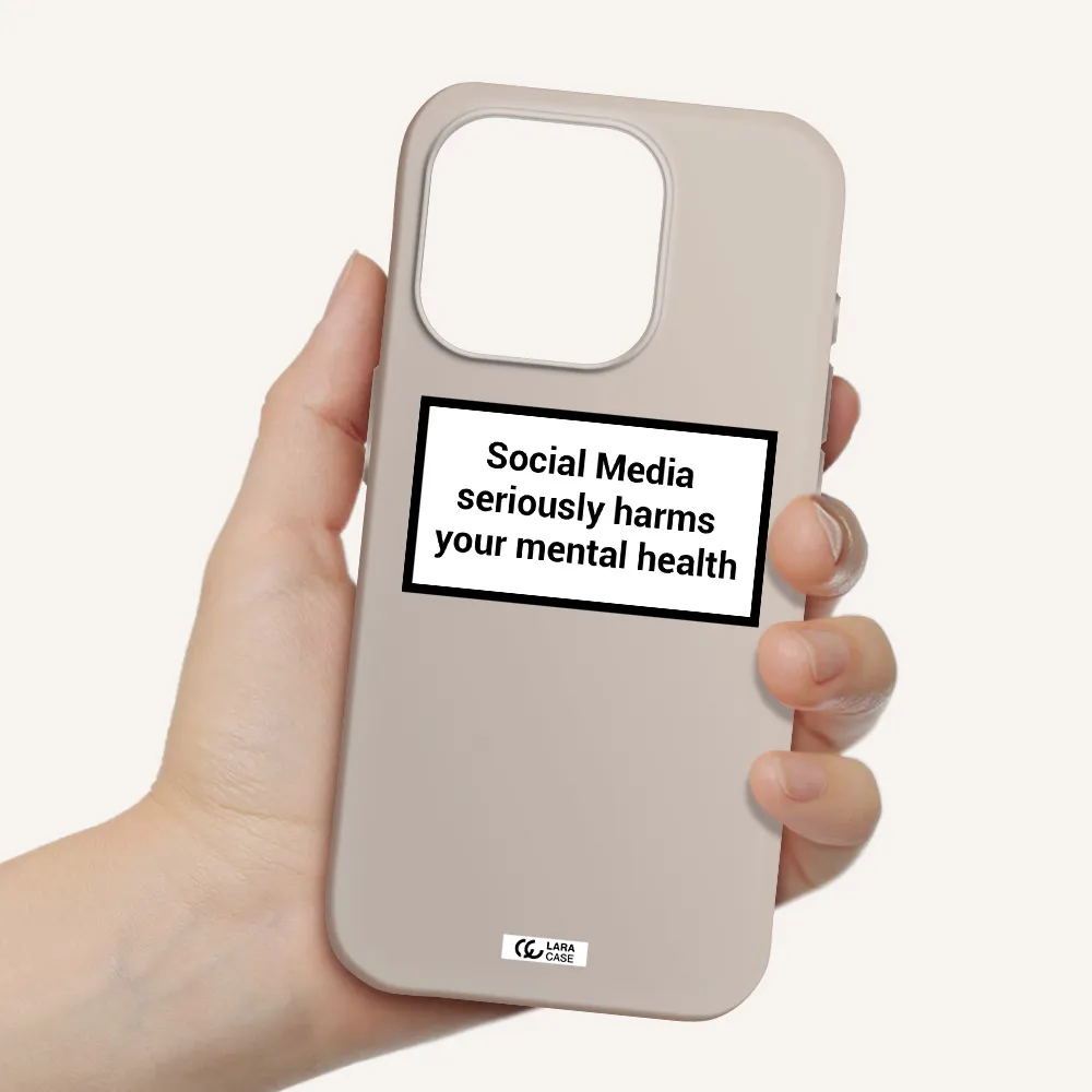 Social Media Harms Apple Iphone 15 Pro Silicone Stone Case