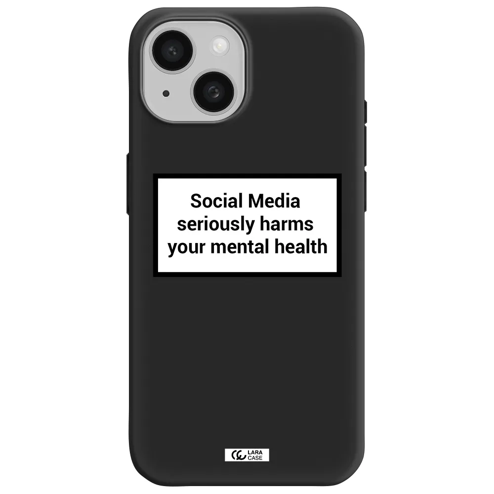 Social Media Harms Apple iPhone 15 Silicone black Case