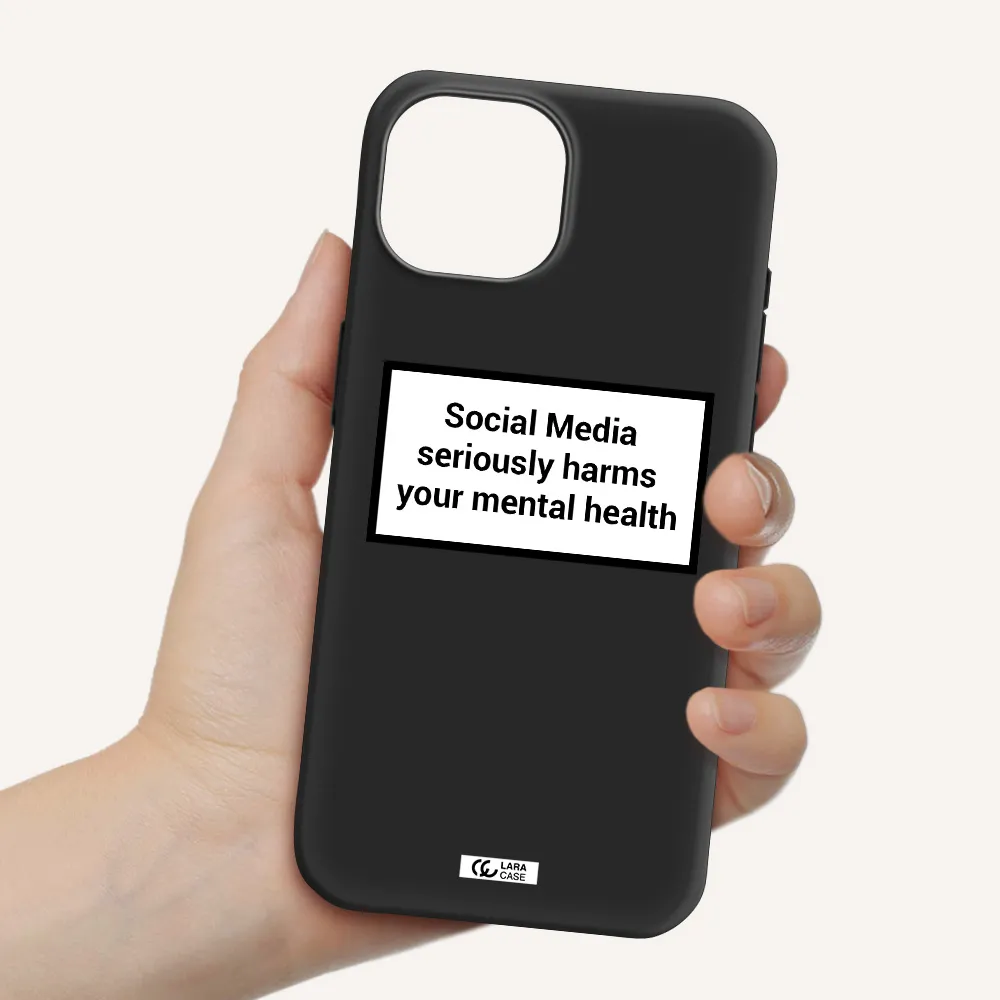 Social Media Harms Apple iPhone 15 Silicone black Case