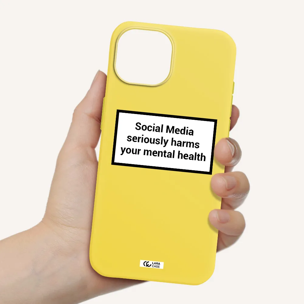 Social Media Harms Apple iPhone 15 Silicone canary yellow Case