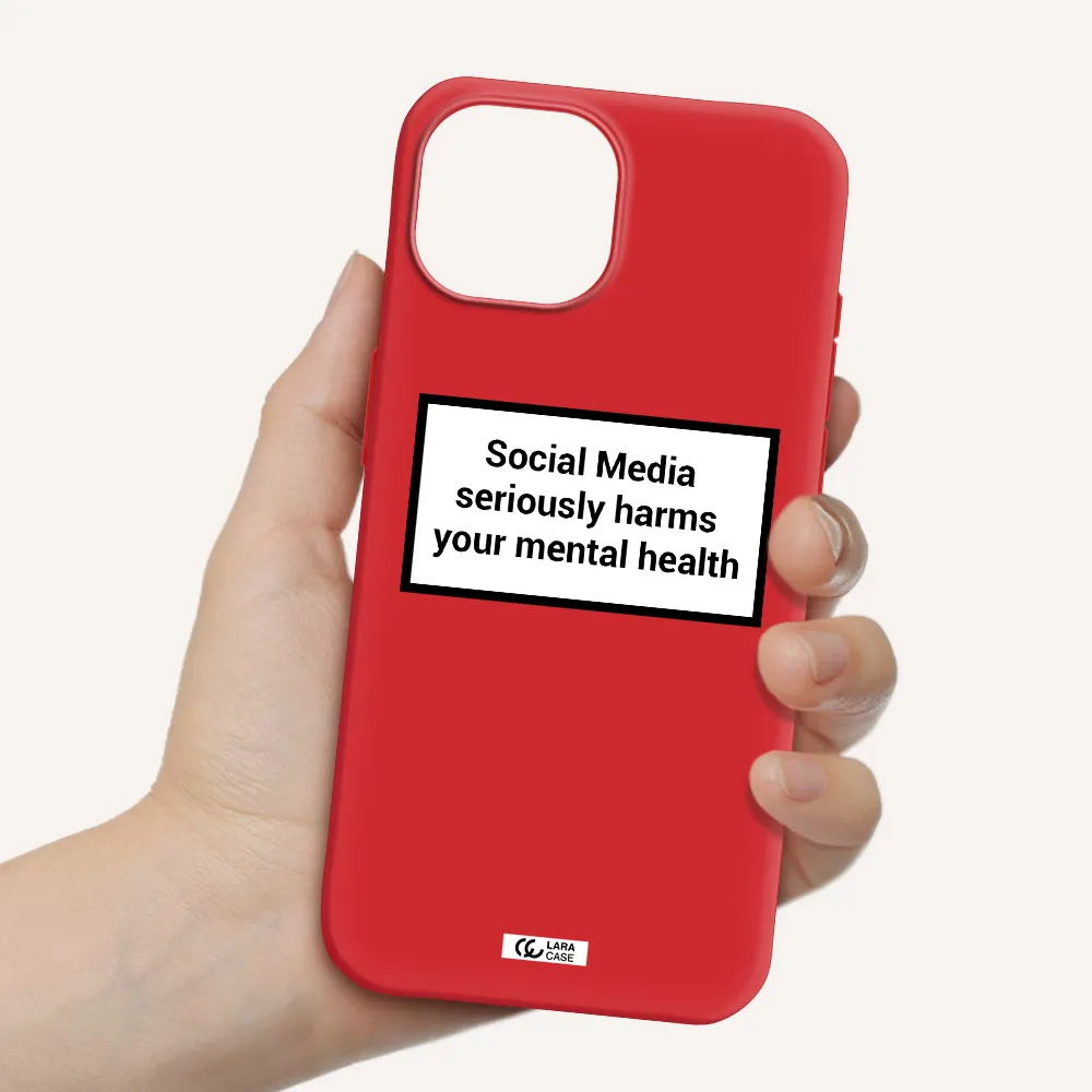 Social Media Harms Apple Iphone 15 Silicone Imperial Red Case