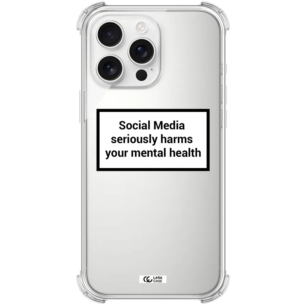 Social Media Harms Apple Iphone 16 Pro Max Clear Pc Case