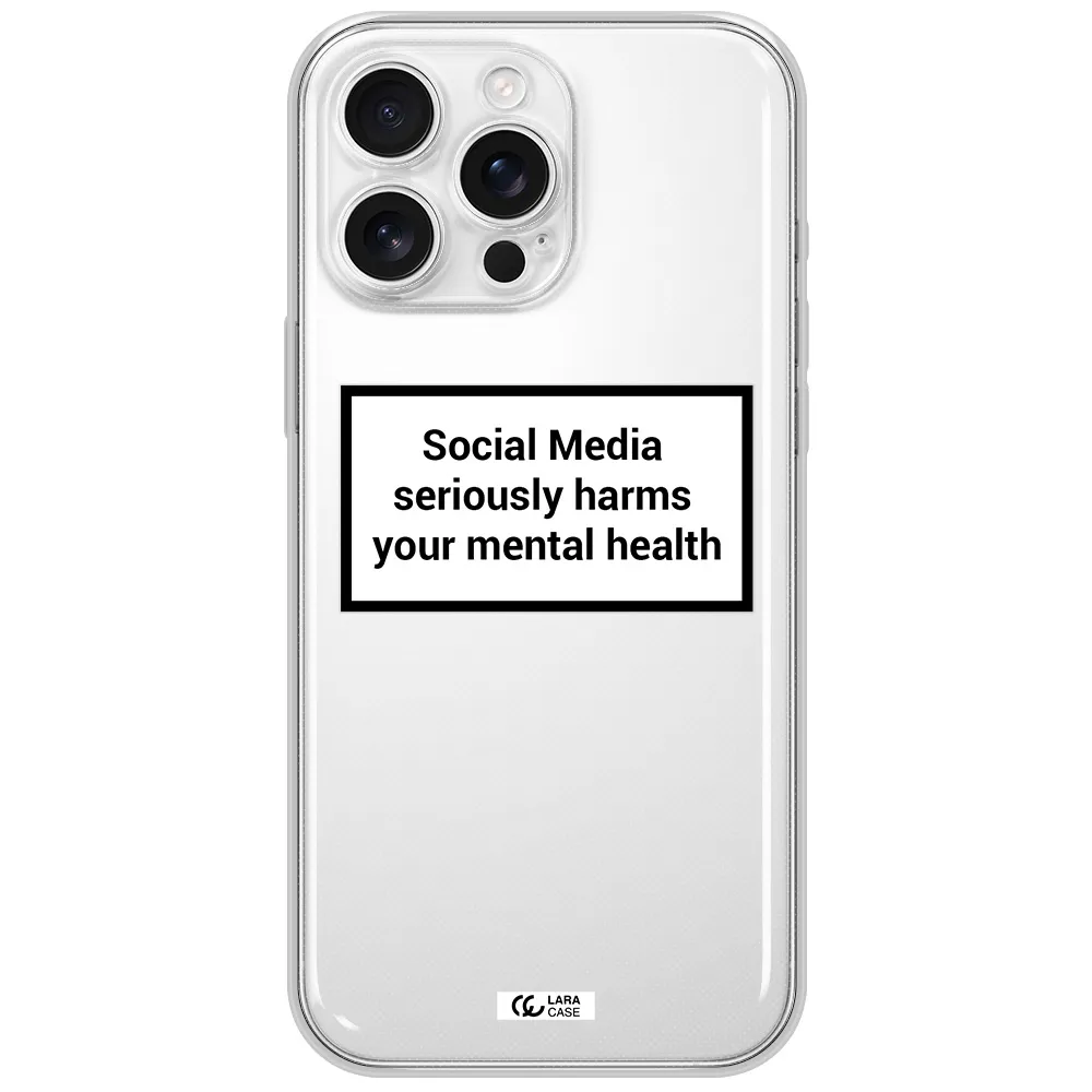 Social Media Harms Apple Iphone 16 Pro Max Clear Tpu Case