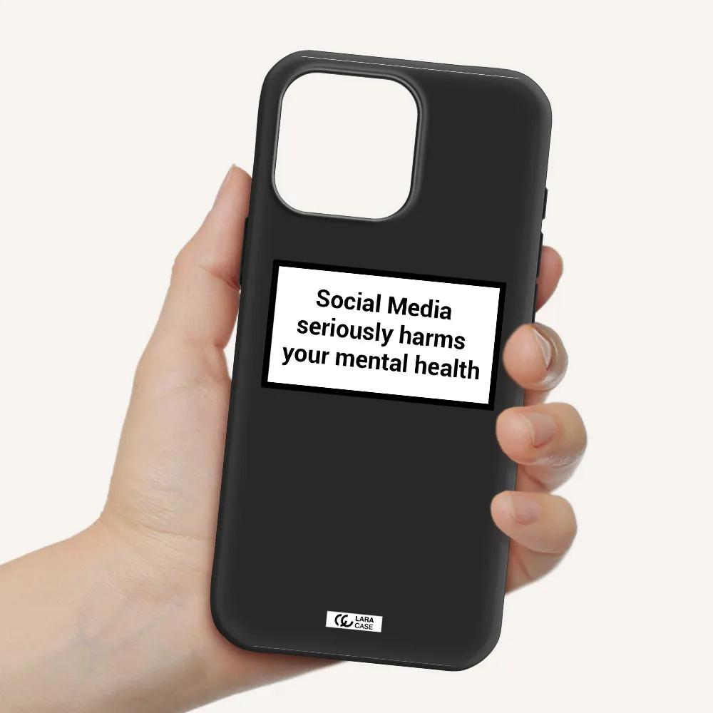 Social Media Harms Apple Iphone 16 Pro Max Silicone Black Case
