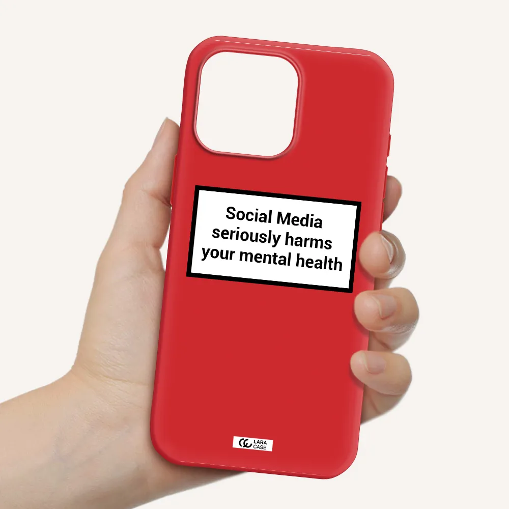 Social Media Harms Apple Iphone 16 Pro Max Silicone Imperial Red Case