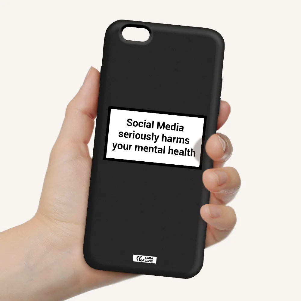 Social Media Harms Apple iPhone 6 plus Silicone black Case