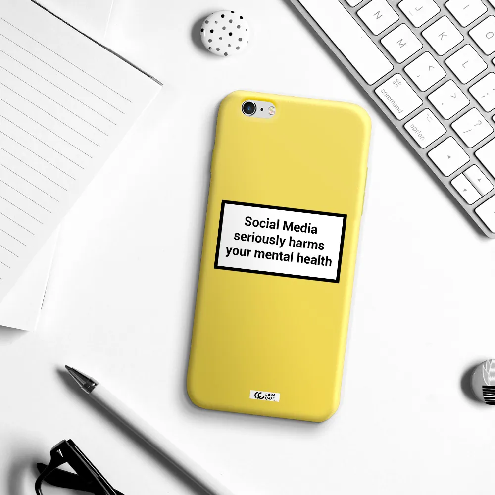 Social Media Harms Apple iPhone 6 plus Silicone canary yellow Case