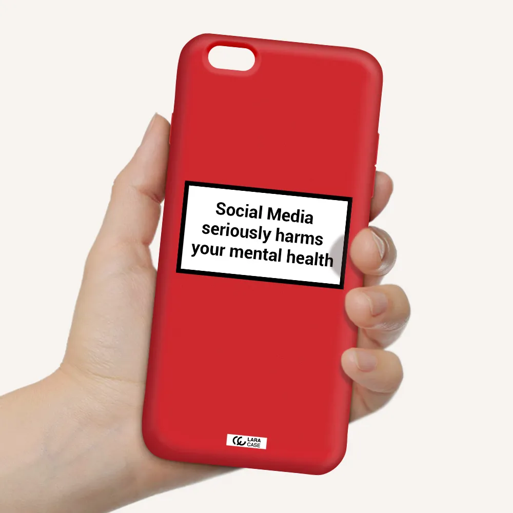 Social Media Harms Apple iPhone 6 plus Silicone Imperial Red Case