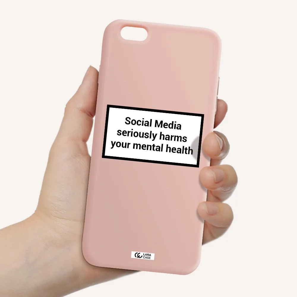 Social Media Harms Apple iPhone 6 plus Silicone pastel pink Case