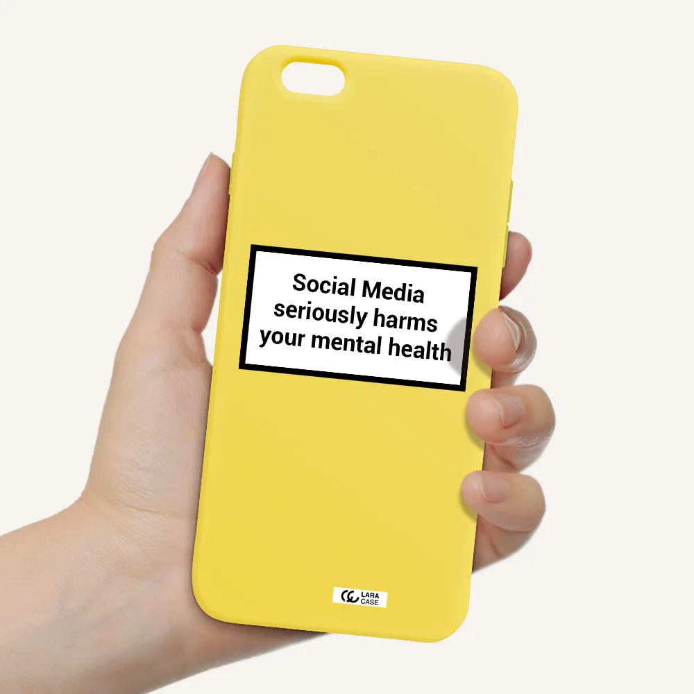 Social Media Harms Apple iPhone 6 s plus Silicone canary yellow Case