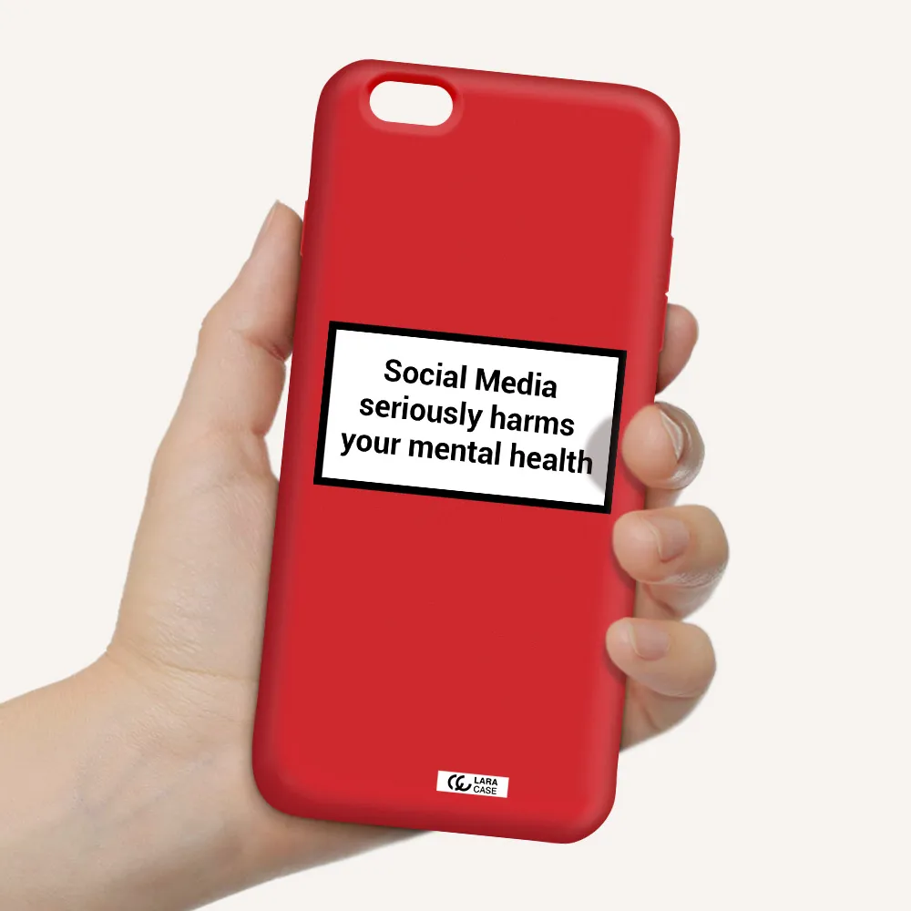 Social Media Harms Apple iPhone 6 s plus Silicone Imperial Red Case