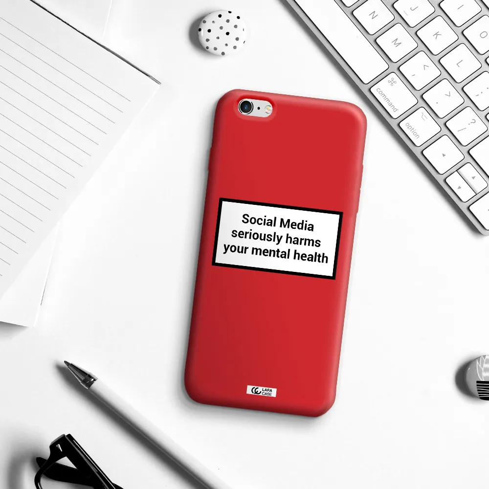 Social Media Harms Apple iPhone 6 s plus Silicone Imperial Red Case
