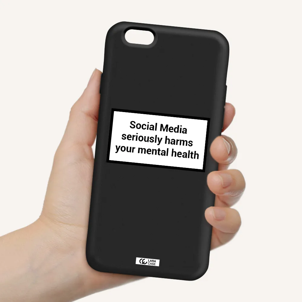 Social Media Harms Apple iPhone 6 Silicone black Case