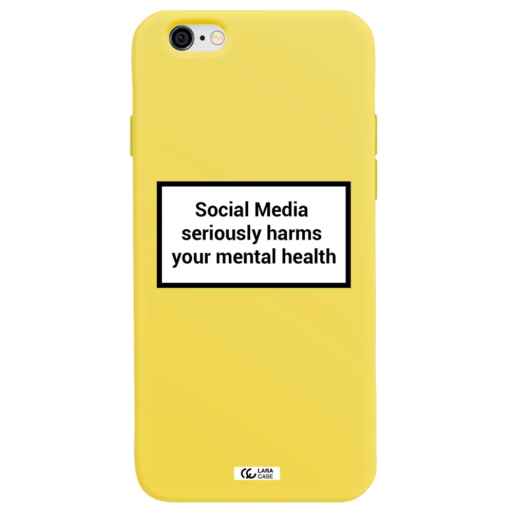Social Media Harms Apple iPhone 6 Silicone canary yellow Case