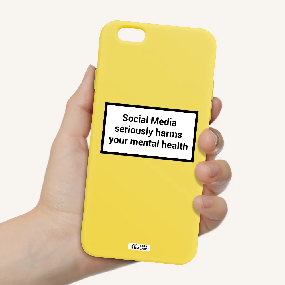 Social Media Harms Apple iPhone 6 Silicone canary yellow Case