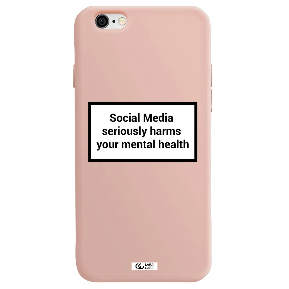Social Media Harms Apple iPhone 6 Silicone pastel pink Case