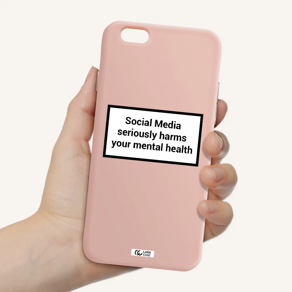 Social Media Harms Apple iPhone 6 Silicone pastel pink Case