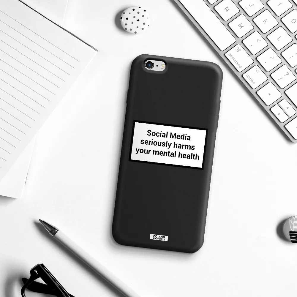 Social Media Harms Apple iPhone 6S Silicone black Case