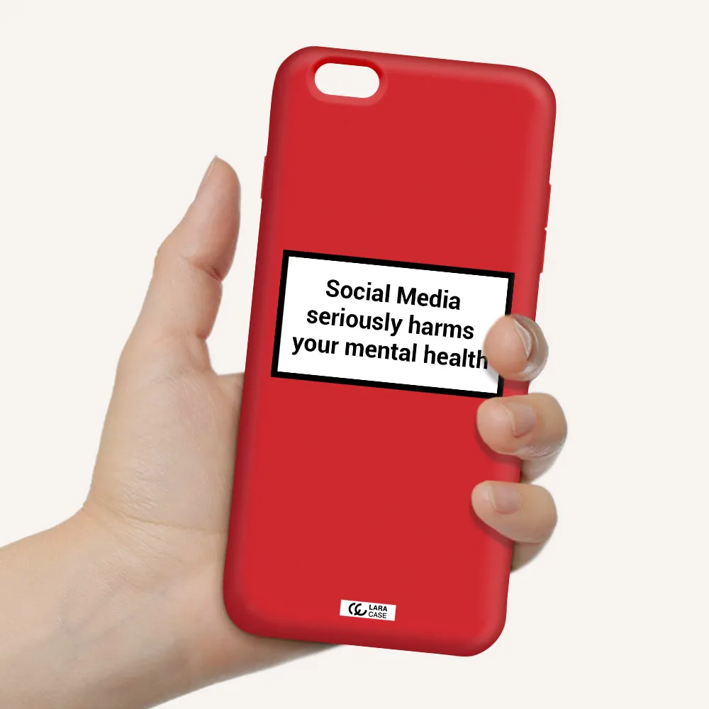 Social Media Harms Apple iPhone 6S Silicone Imperial Red Case