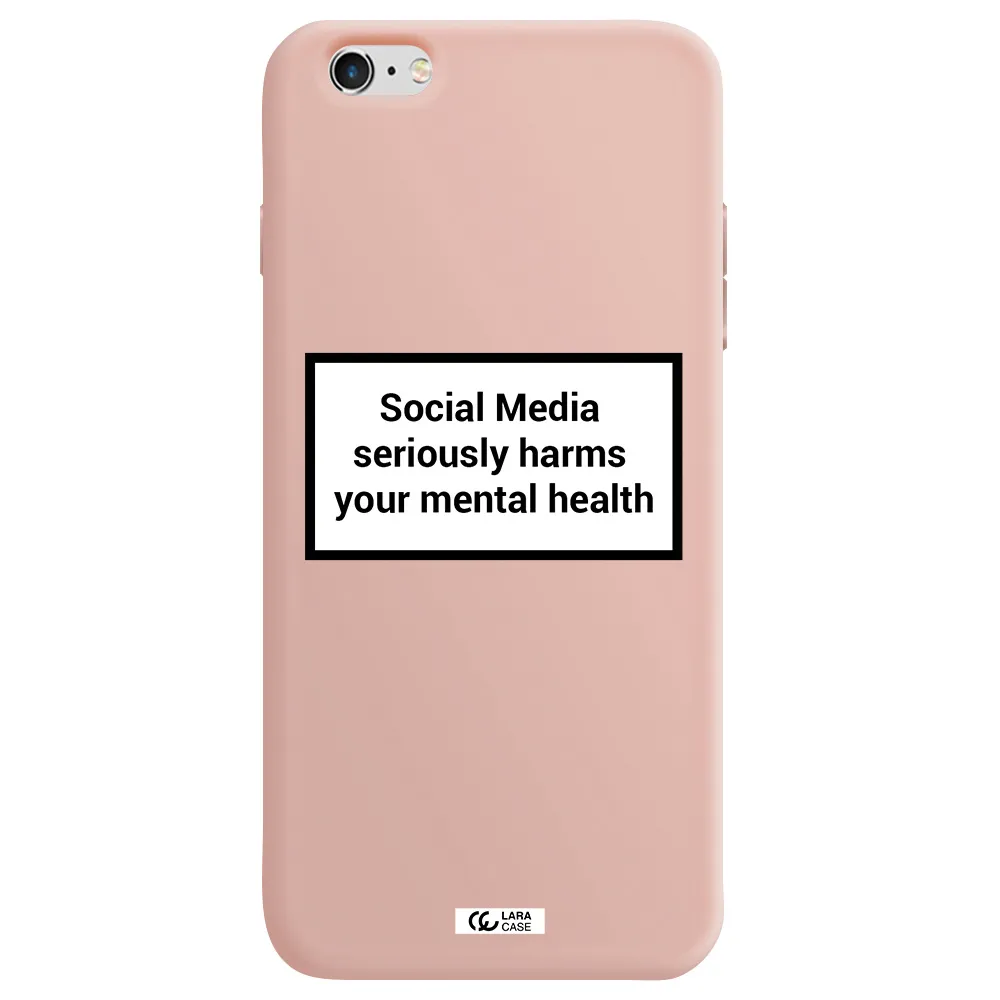 Social Media Harms Apple iPhone 6S Silicone pastel pink Case
